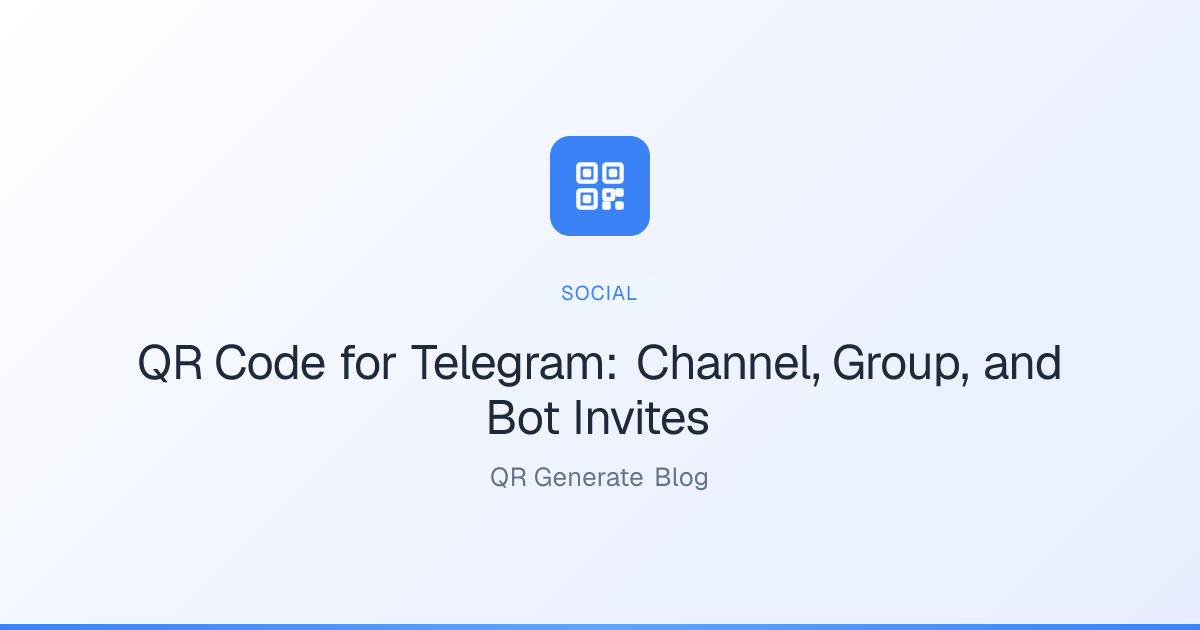 QR Code for Telegram: Channel, Group, and Bot Invites: QR Generate Blog ...