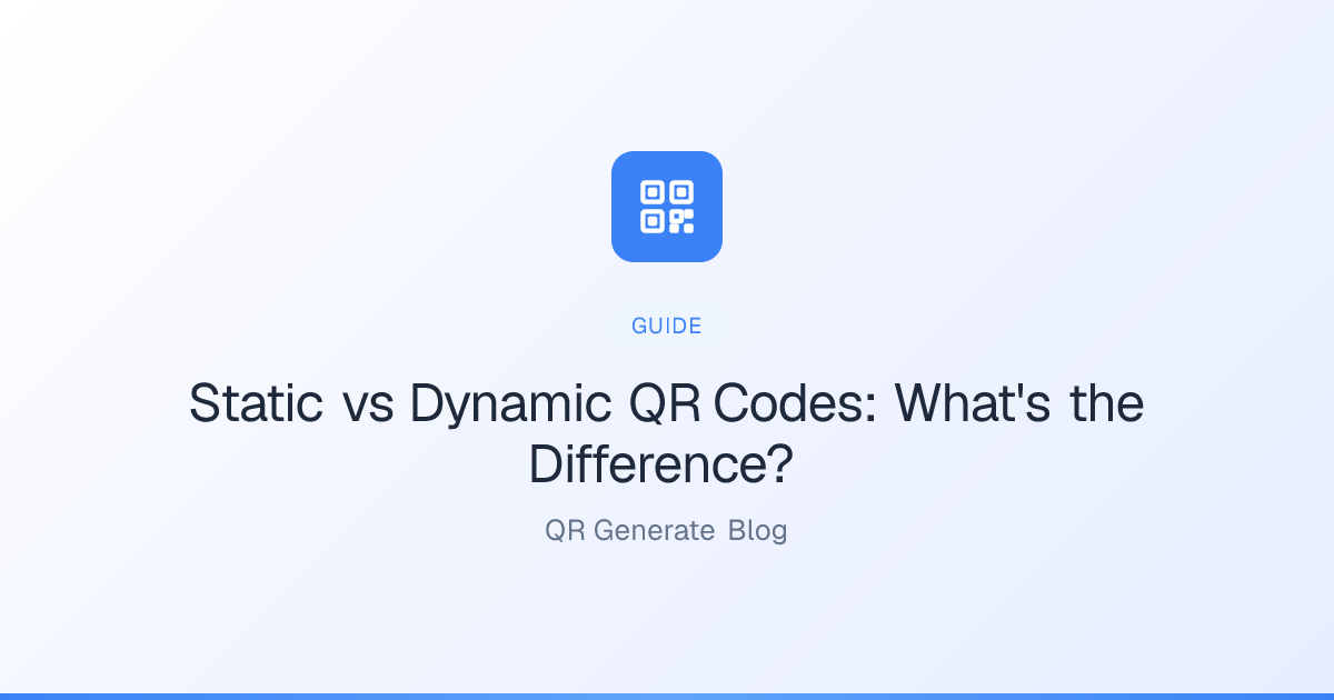 Static vs Dynamic QR Codes: What's the Difference?: QR Generate Blog ...